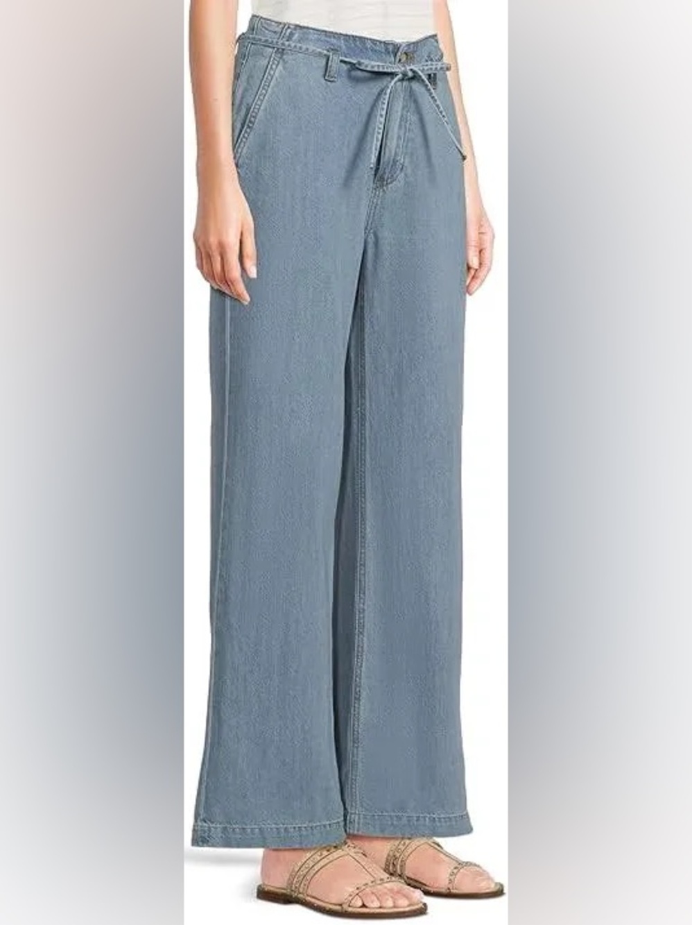 PAIGE Light Blue Wide Leg Jeans - Picture 10 of 10